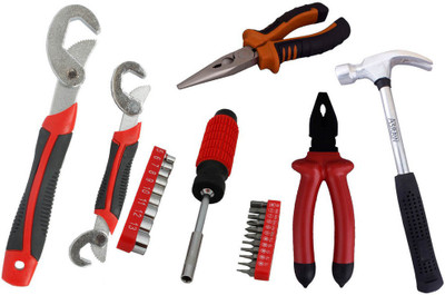 

Asraw Snap N Grip, Plier, Nose Plier, 1/2LB Hammer & 21PC Screwdriver Set Hand Tool Kit(5 Tools), Multicolor