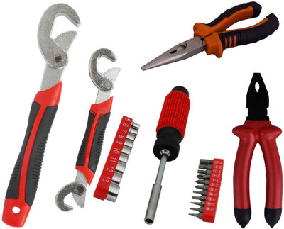 

Asraw Snap N Grip, Plier, Nose Plier & 21PC Screwdriver Set Hand Tool Kit(4 Tools), Multicolor