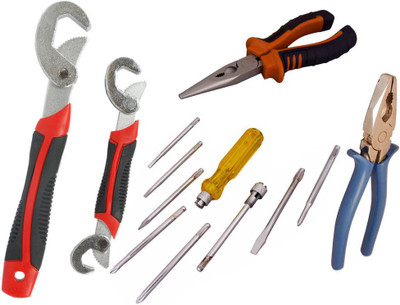 

Asraw Snap N Grip, Plier, Nose Plier & Screwdriver Set Hand Tool Kit(4 Tools), Multicolor
