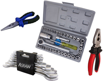 

Asraw Hand Tool Kit(12 Tools), Multicolor