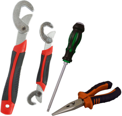 

Asraw Snap N Grip, Nose Plier & Double Sided Screwdriver Hand Tool Kit(3 Tools), Multicolor