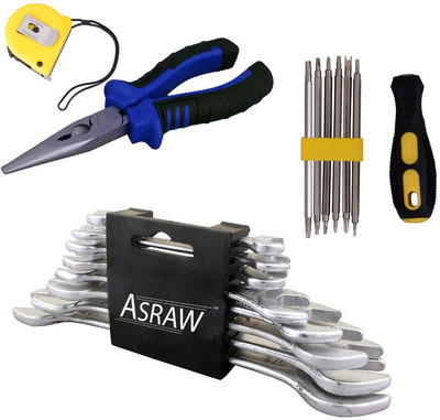 Asraw Hand Tool Kit(12 Tools), Multicolor