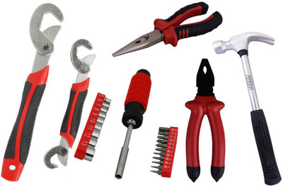 

Asraw Snap N Grip, Plier, Nose Plier, 1/2LB Hammer & 21PC Screwdriver Set Hand Tool Kit(5 Tools), Multicolor