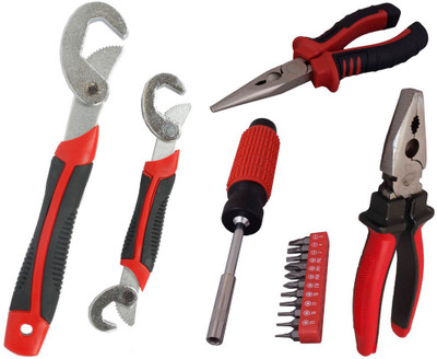 

Asraw Snap N Grip, Plier, Nose Plier & 11PC Screwdriver Set Hand Tool Kit(4 Tools), Multicolor