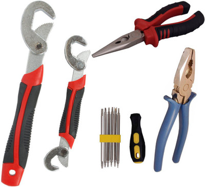 

Asraw Snap N Grip, Plier, Nose Plier & Screwdriver Set Hand Tool Kit(4 Tools), Multicolor