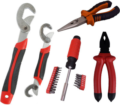 

Asraw Snap N Grip, Plier, Nose Plier & 18PC Screwdriver Set Hand Tool Kit(4 Tools), Multicolor