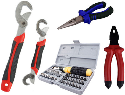 

Asraw Snap N Grip, Plier, Nose Plier & 41pcs Screwdriver Set Hand Tool Kit(4 Tools), Multicolor