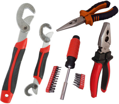 

Asraw Snap N Grip, Plier, Nose Plier & 18PC Screwdriver Set Hand Tool Kit(4 Tools), Multicolor