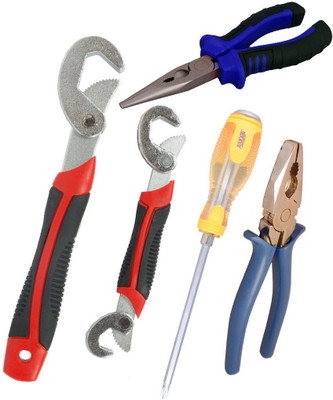 

Asraw Snap N Grip, Plier, Nose Plier & Double Sided Screwdriver Hand Tool Kit(4 Tools), Multicolor