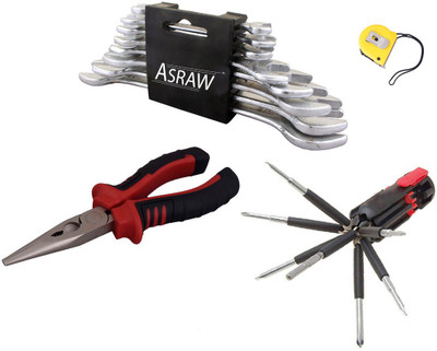 Asraw Hand Tool Kit(12 Tools), Multicolor