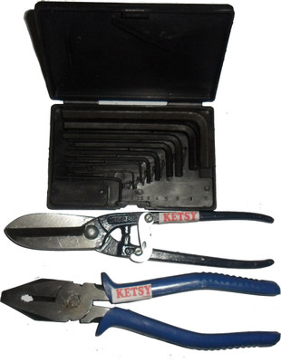 

Ketsy Hand Tool Kit(11 Tools), Black;blue;silver