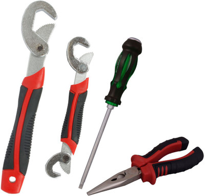 

Asraw Snap N Grip, Nose Plier & Double Sided Screwdriver Hand Tool Kit(3 Tools), Multicolor