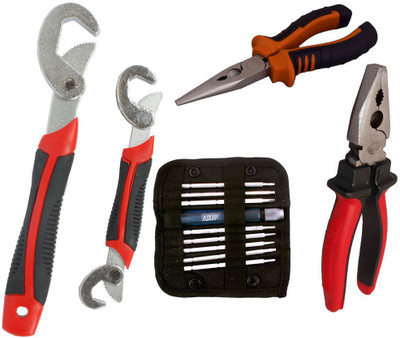 

Asraw Snap N Grip, Plier, Nose Plier & Screwdriver Set Hand Tool Kit(4 Tools), Multicolor