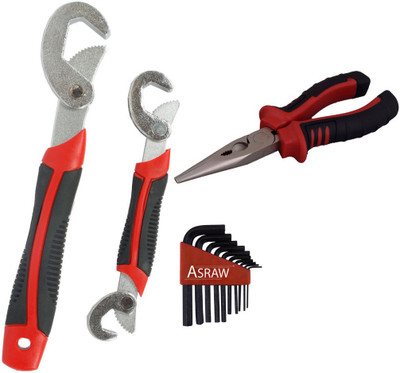

Asraw Snap N Grip, Nose Plier & Allen key Hand Tool Kit(3 Tools), Multicolor