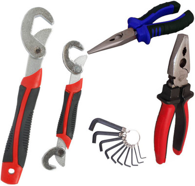 

Asraw Snap N Grip, Plier, Nose Plier & Allen key Hand Tool Kit(4 Tools), Multicolor