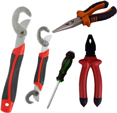 

Asraw Snap N Grip, Plier, Nose Plier & Double Sided Screwdriver Hand Tool Kit(4 Tools), Multicolor
