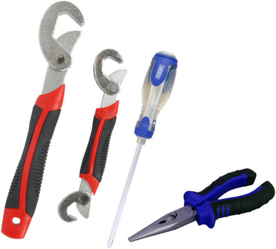 

Asraw Snap N Grip, Nose Plier & Double Sided Screwdriver Hand Tool Kit(3 Tools), Multicolor