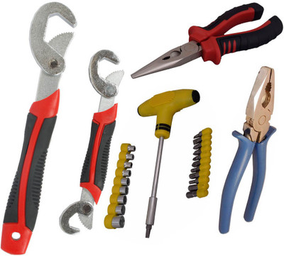 

Asraw Snap N Grip, Plier, Nose Plier & Screwdriver Set Hand Tool Kit(4 Tools), Multicolor