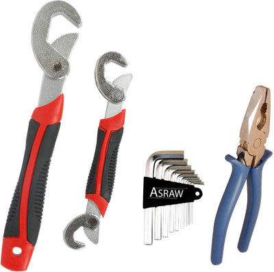 

Asraw Snap N Grip, Plier & Allen key Hand Tool Kit(3 Tools), Multicolor