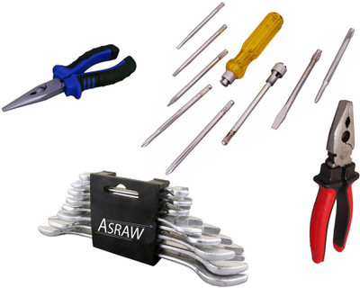 Asraw Hand Tool Kit(12 Tools), Multicolor