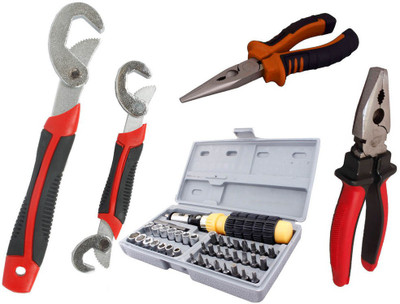 

Asraw Snap N Grip, Plier, Nose Plier & 41pcs Screwdriver Set Hand Tool Kit(4 Tools), Multicolor