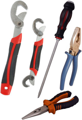 

Asraw Snap N Grip, Plier, Nose Plier & Double Sided Screwdriver Hand Tool Kit(4 Tools), Multicolor