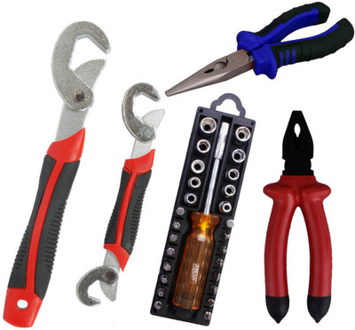 

Asraw Snap N Grip, Plier, Nose Plier & 28in1 Screwdriver Set Hand Tool Kit(4 Tools), Multicolor