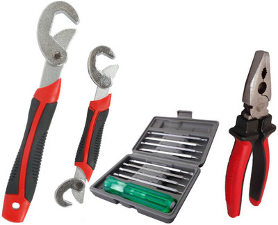 

Asraw Snap N Grip, Plier & 16in1 Screwdriver Set Hand Tool Kit(3 Tools), Multicolor