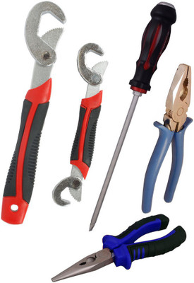 

Asraw Snap N Grip, Plier, Nose Plier & Double Sided Screwdriver Hand Tool Kit(4 Tools), Multicolor