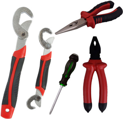 

Asraw Snap N Grip, Plier, Nose Plier & Double Sided Screwdriver Hand Tool Kit(4 Tools), Multicolor
