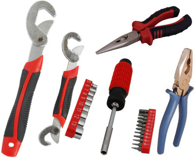 

Asraw Snap N Grip, Plier, Nose Plier & 21PC Screwdriver Set Hand Tool Kit(4 Tools), Multicolor