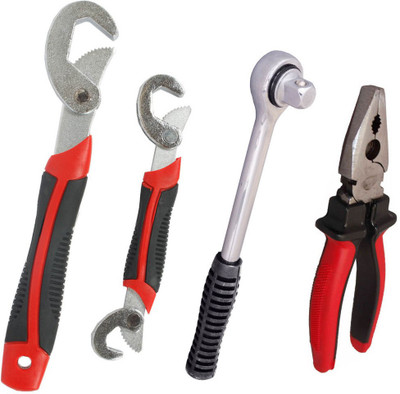 

Asraw Snap N Grip, Plier & Ratchet Handle Hand Tool Kit(3 Tools), Multicolor