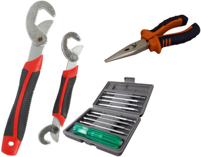 

Asraw Snap N Grip, Nose Plier & 16in1 Screwdriver Set Hand Tool Kit(3 Tools), Multicolor