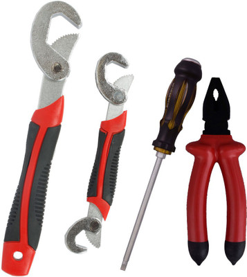 Asraw Snap N Grip, Plier & Double Sided Screwdriver Hand Tool Kit(3 Tools), Multicolor