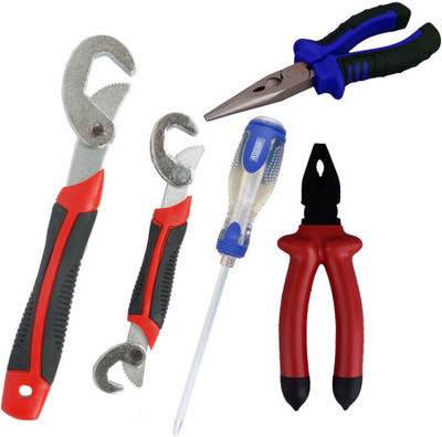 

Asraw Snap N Grip, Plier, Nose Plier & Double Sided Screwdriver Hand Tool Kit(4 Tools), Multicolor