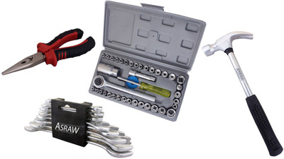 

Asraw Hand Tool Kit(12 Tools), Multicolor