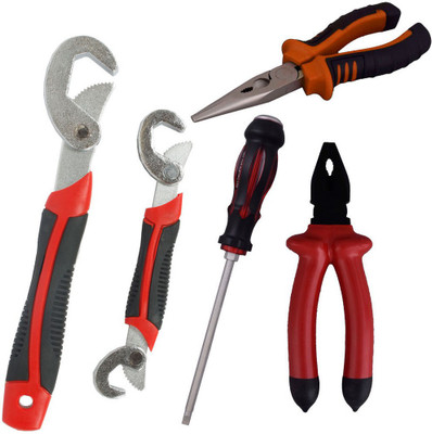 

Asraw Snap N Grip, Plier, Nose Plier & Double Sided Screwdriver Hand Tool Kit(4 Tools), Multicolor