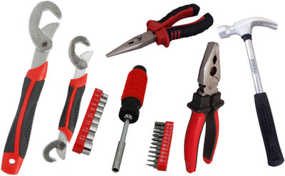 

Asraw Snap N Grip, Plier, Nose Plier, 1/2LB Hammer & 21PC Screwdriver Set Hand Tool Kit(5 Tools), Multicolor