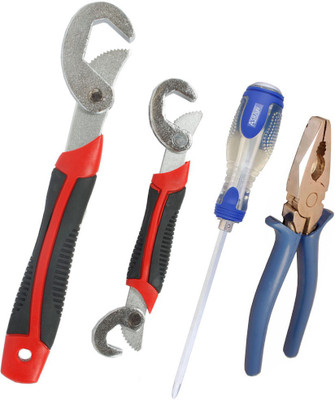 Asraw Snap N Grip, Plier & Double Sided Screwdriver Hand Tool Kit(3 Tools), Multicolor