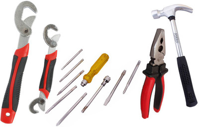 

Asraw Snap N Grip, Plier, 1/2LB Hammer & Screwdriver Set Hand Tool Kit(4 Tools), Multicolor