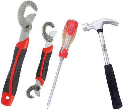 

Asraw Snap N Grip, 1/2LB Hammer & Double Sided Screwdriver Hand Tool Kit(3 Tools), Multicolor