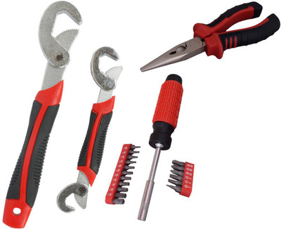 

Asraw Snap N Grip, Nose Plier & 18PC Screwdriver Set Hand Tool Kit(3 Tools), Multicolor