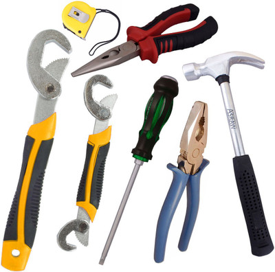 

Asraw Hand Tool Kit(7 Tools), Multicolor