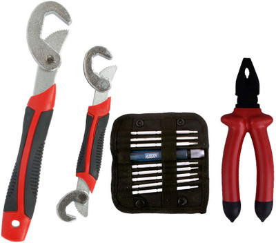 

Asraw Snap N Grip, Plier & Screwdriver Set Hand Tool Kit(3 Tools), Multicolor