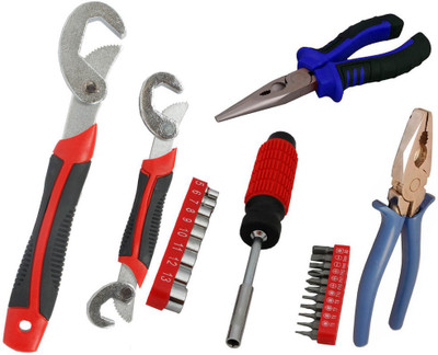 

Asraw Snap N Grip, Plier, Nose Plier & 21PC Screwdriver Set Hand Tool Kit(4 Tools), Multicolor