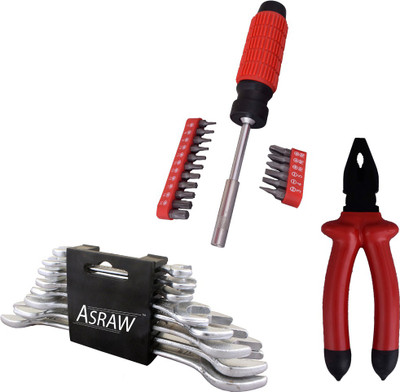 Asraw Hand Tool Kit(11 Tools), Multicolor