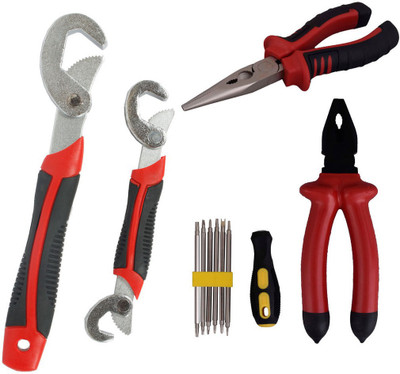 

Asraw Snap N Grip, Plier, Nose Plier & Screwdriver Set Hand Tool Kit(4 Tools), Multicolor