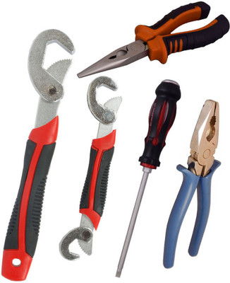 

Asraw Snap N Grip, Plier, Nose Plier & Double Sided Screwdriver Hand Tool Kit(4 Tools), Multicolor