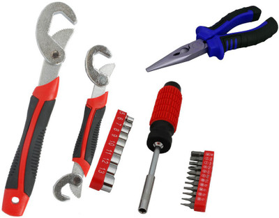 

Asraw Snap N Grip, Nose Plier & 21PC Screwdriver Set Hand Tool Kit(3 Tools), Multicolor