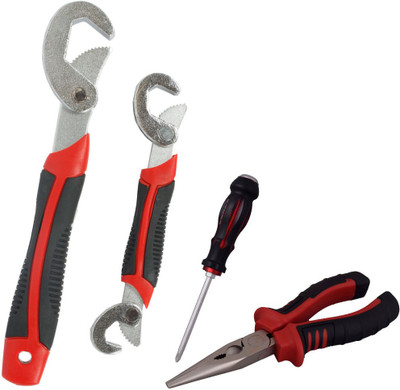 Asraw Snap N Grip, Nose Plier & Double Sided Screwdriver Hand Tool Kit(3 Tools), Multicolor